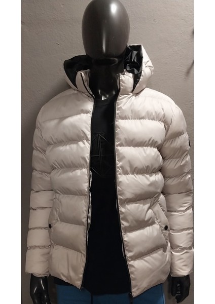Erkek Kapüşonlu Şişme Mont