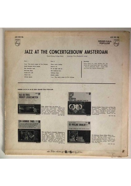 Dutch Swing College Band Featuring Neva Raphaello Azz At The Concertgebouw Plak (Orjinal 1964 Hollanda Dönem Baskı)