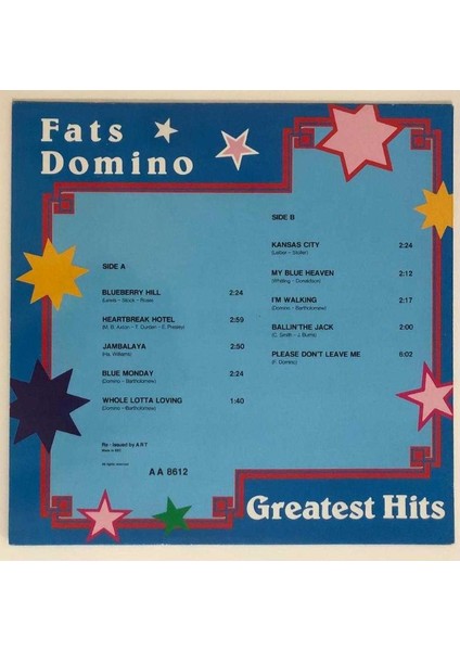 Fats Domino Greatest Hits Lp Plak (Orjinal Avrupa Baskı)