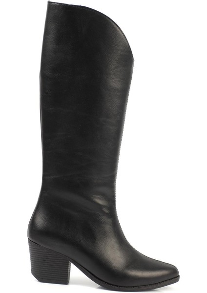 Uzun Sivri Burunlu Kovboy Bot Suni Deri Orta Topuklu Şık Tasarım modelleri