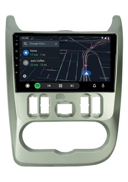 Dacia Logan (2010-2013) Android 12 Carplay Navigasyon Multimedya - 4gb Ram 64GB HDD