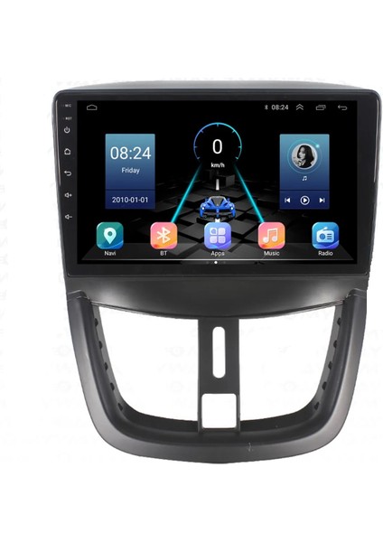 Peugeot 207 (2006-2010) Android 12 Carplay Navigasyon Multimedya - 8gb Ram 128GB HDD