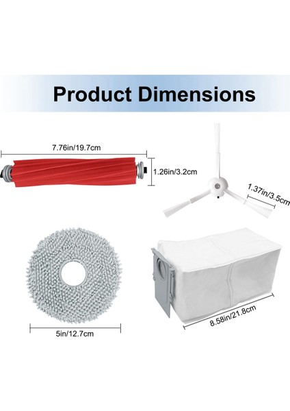 17 Adet Aksesuarları Kiti Q/P10 A7400RR Robotlu Süpürge Ana Yan Fırçalar Toz Torbaları Paspas Pedi (Yurt Dışından)