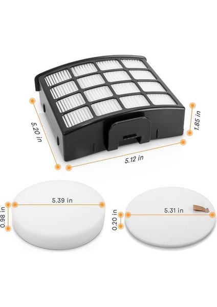 Duoclean Powerfin Dik Vakum AZ2000,AZ2000W,AZ2002,PART XFFKAZ2000,XHFAZ2000 Için Yedek Filtreler (Yurt Dışından)