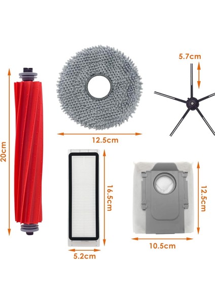 Q/P10 A7400RR Elektrikli Süpürge Ana Yan Fırça Hepa Filtre Paspas Bezleri Toz Torbası Yedek Parça (Yurt Dışından)