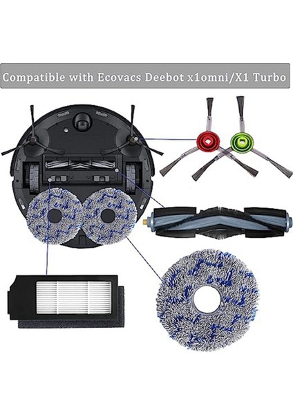 Cobos Süpürge Aksesuarları Için Uygun X1 OMNI/T10 Bez Fırça Yan Fırça Filtresi Toz Torbası Yedek Parçaları (Yurt Dışından)
