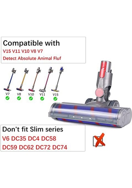 Vakum V7 V10 V11 V15 Modelleri Için Uygun Temizleyici Kafa Yedek Parça Temizleyici Elektrikli Kafa (Yurt Dışından) modelleri