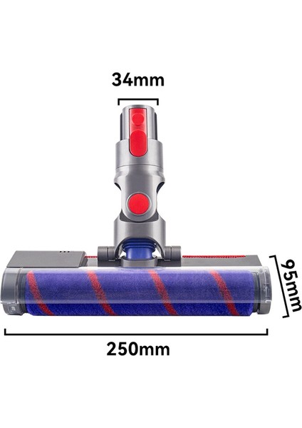 Motorlu Zemin Fırça Kafası Aracı V7 V10 V11 Elektrikli Süpürge Yumuşak Rulo Kafa Zemin Fırçasının Değiştirilmesi (Yurt Dışından)