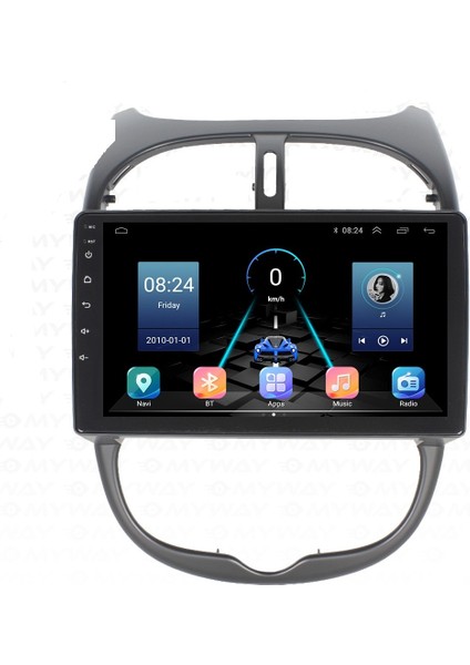 Peugeot 206 (2002-2010) Android 12 Carplay Navigasyon Multimedya - 8gb Ram 128GB HDD