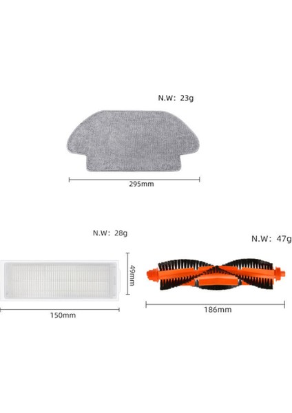 15 Adet Yedek Aksesuarlar STYTJ02YM 3c Robotlu Süpürge Ana Yan Fırça Filtre Paspas Bezi (Yurt Dışından)