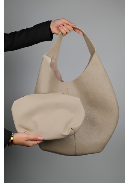 Puja Bej Cilt Bej Süet Kadın Omuz Çantası fiyatları