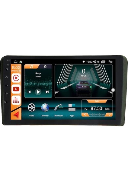 Audi A3 2007-2012 Android 12 Carplay Multimedya Ekran Oem - 2gb Ram 32GB HDD