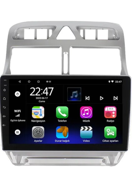 Peugeot 307 (2001-2008) Android 12 Carplay Navigasyon Multimedya - 4gb Ram 32GB HDD