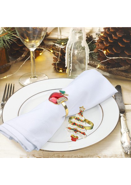 Noel Peçete Halkası 8 Set Metal Geyik Peçete Halkaları Sahipleri Tatil Için Taklidi Peçete Tokaları (Yurt Dışından) fiyatları