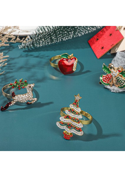 Noel Peçete Halkası 8 Set Metal Geyik Peçete Halkaları Sahipleri Tatil Için Taklidi Peçete Tokaları (Yurt Dışından) modelleri