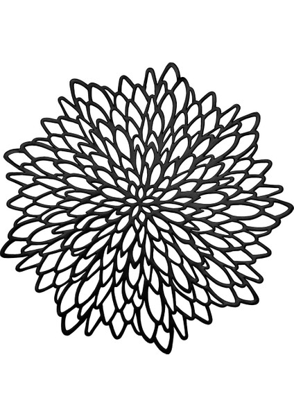 Stil Masa Dekorasyon Mat Hibiscus Çiçek Bronzlaştırıcı Pvc Servis Altlığı Siyah 6 Parça (Yurt Dışından)