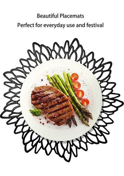 Stil Masa Dekorasyon Mat Hibiscus Çiçek Bronzlaştırıcı Pvc Servis Altlığı Siyah 6 Parça (Yurt Dışından) fiyatları