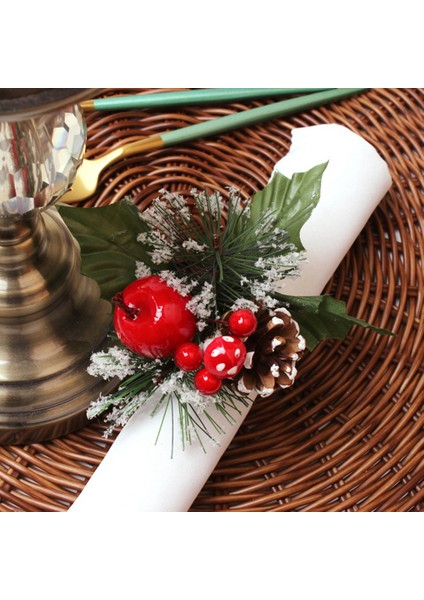 Masa Örtüsü Halkası Peçete Halkası Noel Masa Dekorasyonu Noel Ping Bir Meyve Peçete Tokası() (Yurt Dışından)