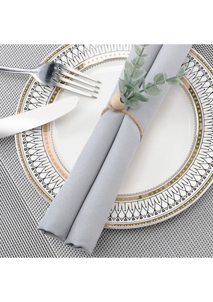 Peçete Halkaları 12 Set Rustik Okaliptüs Ahşap Peçete Halkaları Boho Yaprak Ahşap Boncuk Çiftlik Evi Peçete Halkası Tutucu (Yurt Dışından)