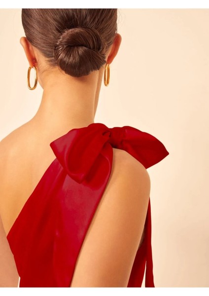 Laferlin Saten Mini Elbise Astarlı
