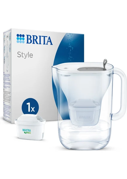 Brıta Style XL ''Maxtra Pro All-in 1 Filtreli'' Su Arıtma Sürahisi - Gri