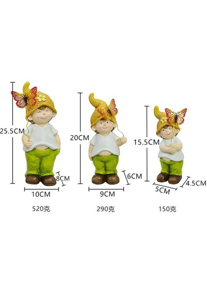 Festivaller Parklar Boys Için 3 Şekil Heykeller Koleksiyonu Gnome Heykelleri (Yurt Dışından)