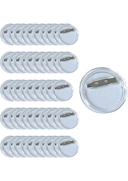 50 Adet Şeffaf Düğme Rozet Hediyelik Eşya Sunar Sanat Dıy Hediyeler Yuvarlak Akrilik Düğme 58MM (Yurt Dışından)