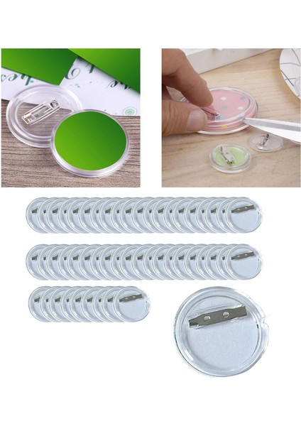 50 Adet Şeffaf Düğme Rozet Hediyelik Eşya Sunar Sanat Dıy Hediyeler Yuvarlak Akrilik Düğme 58MM (Yurt Dışından) fiyatları