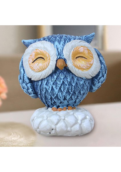 Baykuş Heykelcik Kuş Masaüstü Dekor Kart El Sanatları 7.5x6.5x9 cm (Yurt Dışından)