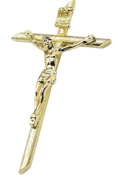 Haç Kolye Takı Yapımı Altın Kaplama Katolik Isa Metal Dıy Hediye 4.6x8.1 cm (Yurt Dışından)