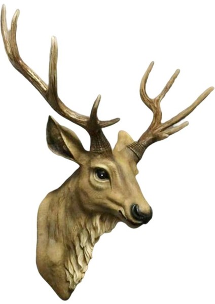 3D Geyik Kafası Geyik Heykeli Dağı Reçine Odası Dekor Doğal (Yurt Dışından)