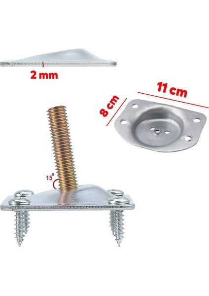 Mobilya Masa Sehpa Ayağı Bağlantı Aparatı Açılı Dereceli Ayak Tabanı Metal