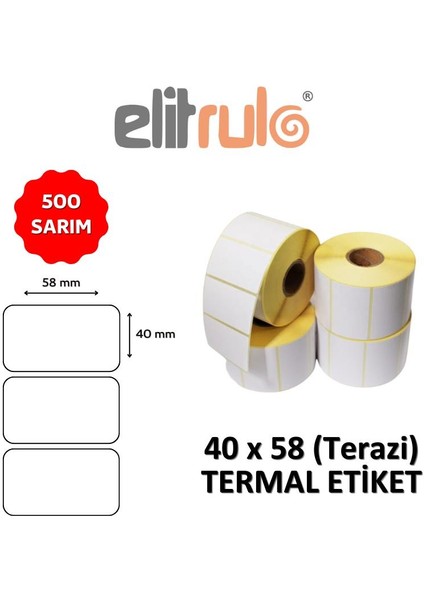 Elit Rulo Terazi Etiketi 40X58 Termal - 500 Adet