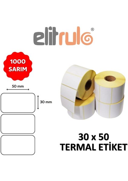 Barkod Etiketi 30X50 Termal - 1000 Adet