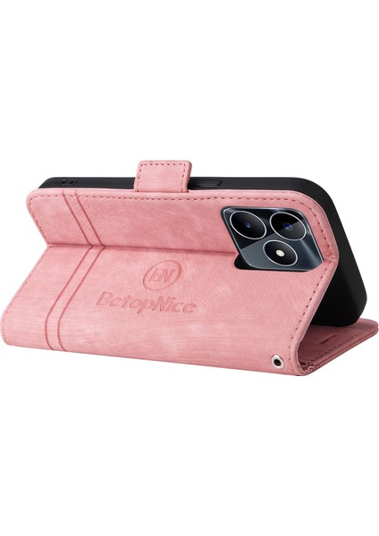 Oppo Realme C53 Bilek Kayışlı Flip Cüzdan Telefon Kılıfı Pu Deri Kart Yuvası Kılıfı (Yurt Dışından) indirimleri