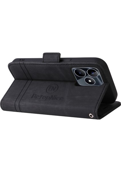 Oppo Realme C53 Bilek Kayışlı Flip Cüzdan Telefon Kılıfı Pu Deri Kart Yuvası Kılıfı (Yurt Dışından) indirimleri