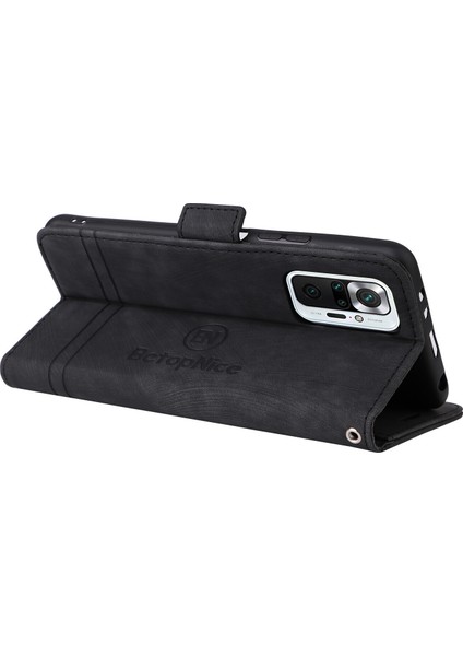 Xiaomi Redmi Note 10 Pro Bilek Kayışlı Flip Cüzdan Telefon Kılıfı Pu Deri Kart Yuvası Kılıfı (Yurt Dışından) indirimleri