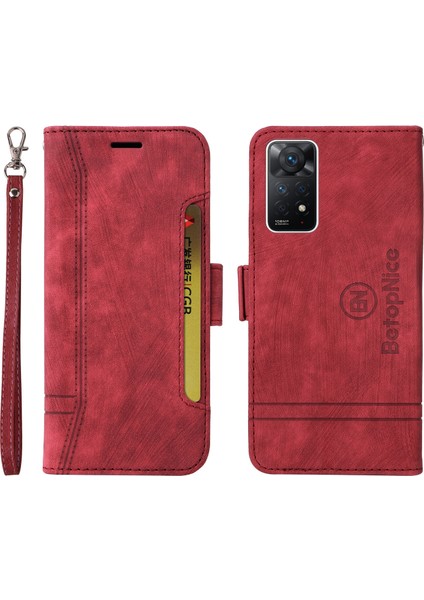Xiaomi Redmi Note 11 Pro Bilek Kayışlı Flip Cüzdan Telefon Kılıfı Pu Deri Kart Yuvası Kılıfı (Yurt Dışından) fırsatları