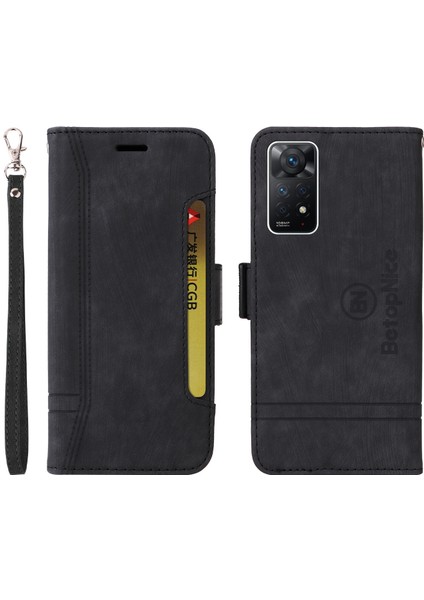 Xiaomi Redmi Note 11 Pro Bilek Kayışlı Flip Cüzdan Telefon Kılıfı Pu Deri Kart Yuvası Kılıfı (Yurt Dışından) fırsatları
