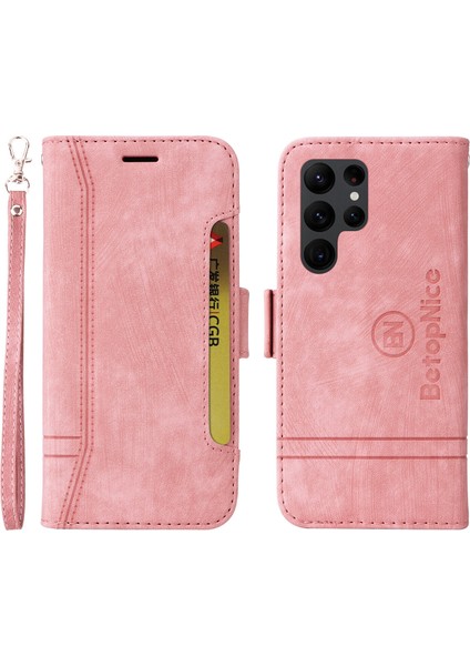 Samsung Galaxy S23 Ultra Bilek Kayışlı Flip Cüzdan Telefon Kılıfı Pu Deri Kart Yuvası Kılıfı (Yurt Dışından) fırsatları
