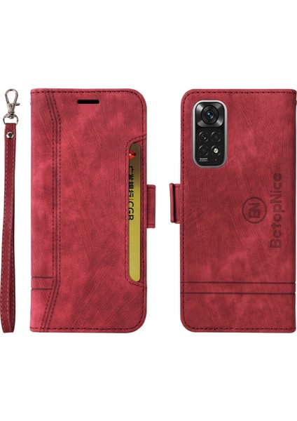 Xiaomi Redmi Note 11 4G/11S Bilek Kayışlı Flip Cüzdan Telefon Kılıfı Pu Deri Kart Yuvası Kılıfı (Yurt Dışından) fırsatları