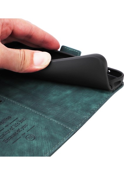 Apple iPhone 14 Pro Bilek Kayışlı Flip Cüzdan Telefon Kılıfı Pu Deri Kart Yuvası Kılıfı (Yurt Dışından)