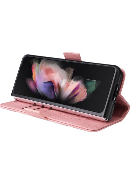 Samsung Galaxy Z Fold 3 Bilek Kayışlı Flip Cüzdan Telefon Kılıfı Pu Deri Kart Yuvası Kılıfı (Yurt Dışından) indirimleri