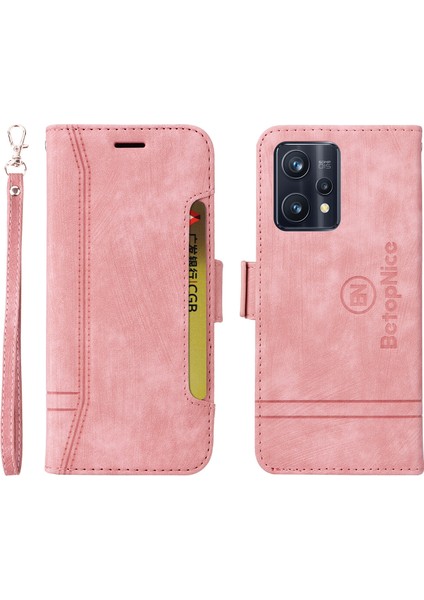 Oppo Realme 9 Pro+ Bilek Kayışlı Flip Cüzdan Telefon Kılıfı Pu Deri Kart Yuvası Kılıfı (Yurt Dışından) fırsatları