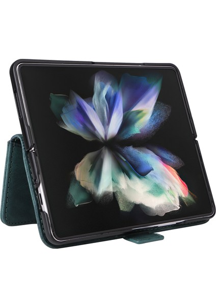 Samsung Galaxy Z Fold 3 Bilek Kayışlı Flip Cüzdan Telefon Kılıfı Pu Deri Kart Yuvası Kılıfı (Yurt Dışından) modelleri