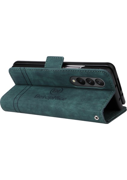 Samsung Galaxy Z Fold 3 Bilek Kayışlı Flip Cüzdan Telefon Kılıfı Pu Deri Kart Yuvası Kılıfı (Yurt Dışından) fırsatları