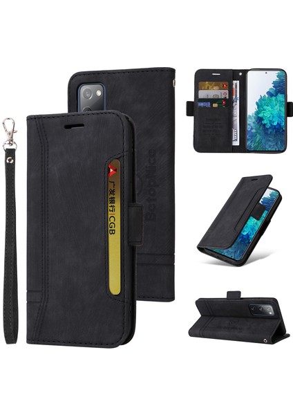 Samsung Galaxy S20 Fe Bilek Kayışlı Flip Cüzdan Telefon Kılıfı Pu Deri Kart Yuvası Kılıfı (Yurt Dışından)