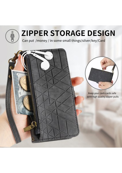 Apple iPhone 15 Pro Max Cüzdan Kılıf Kelebek Kabartmalı Pu Deri Kickstand Kart Yuvaları Flip Folyo Kapak (Yurt Dışından)