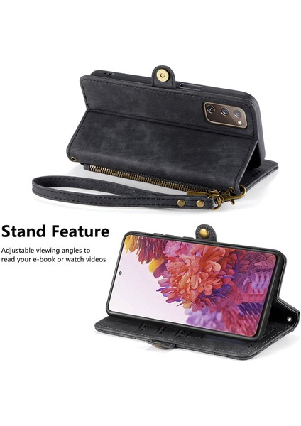Samsung Galaxy S20 Fe Cüzdan Kılıf Kelebek Kabartmalı Pu Deri Kickstand Kart Yuvaları Flip Folyo Kapak (Yurt Dışından) fırsatları
