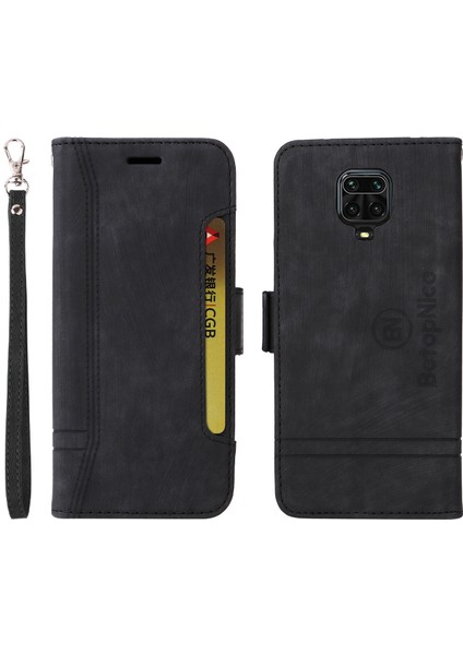 Xiaomi Redmi Note 9 Pro/9s Bilek Kayışlı Flip Cüzdan Telefon Kılıfı Pu Deri Kart Yuvası Kılıfı (Yurt Dışından) fırsatları